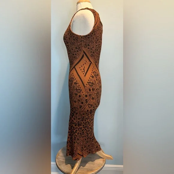 Farm Rio Alyse Leopard and Paisley print halter neck midi dress size XSmall  - www.joarbit.com